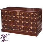 Solid Wood Brass Work L+T Design Blanket Box