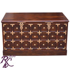 Solid Wood Brass Work L+T Design Blanket Box Small