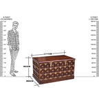 Solid Wood Brass Work L+T Design Blanket Box Small