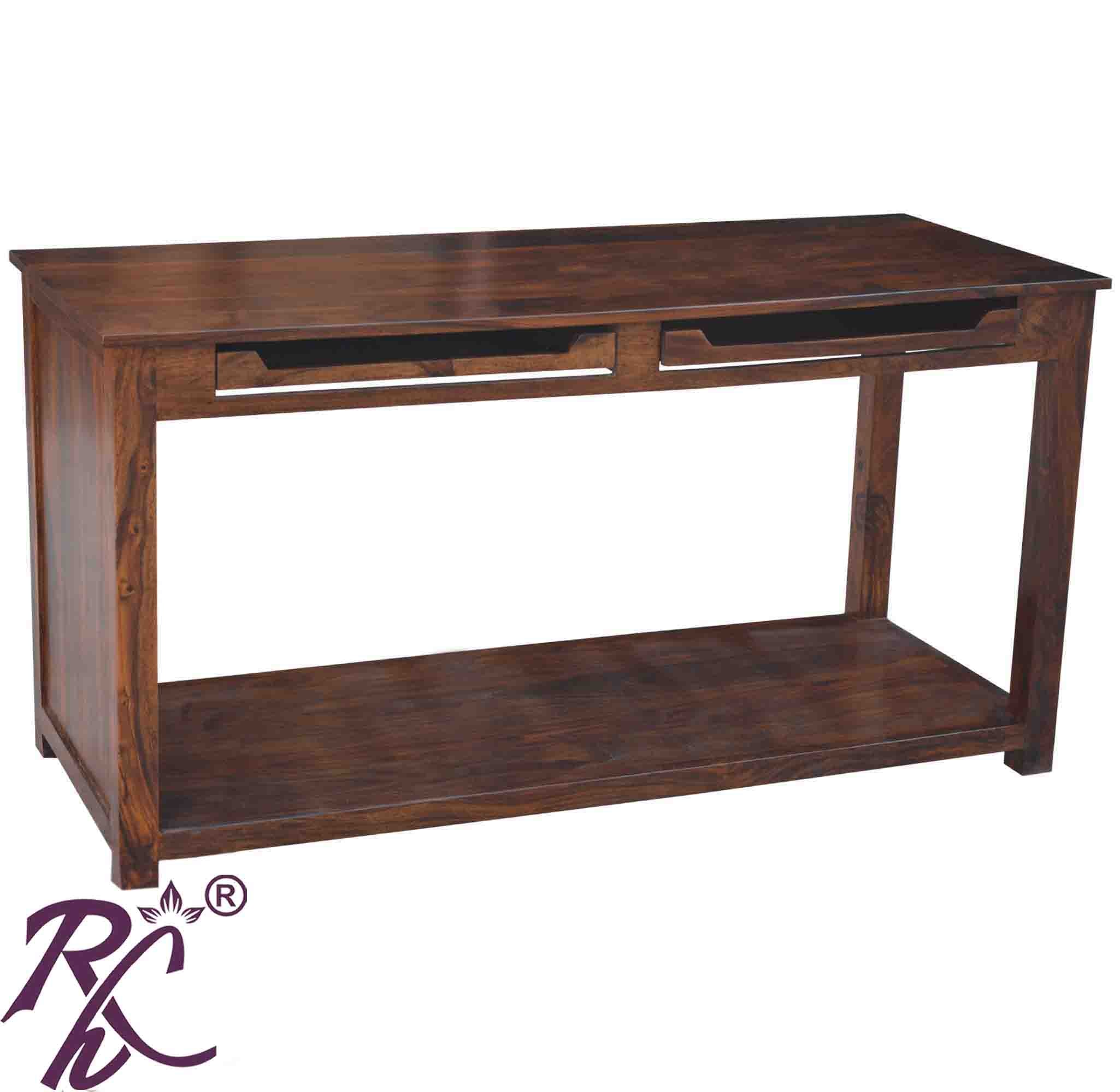 Solid Wood Office Table with Two Keyboards Tray - RAJ HANDICRAFT